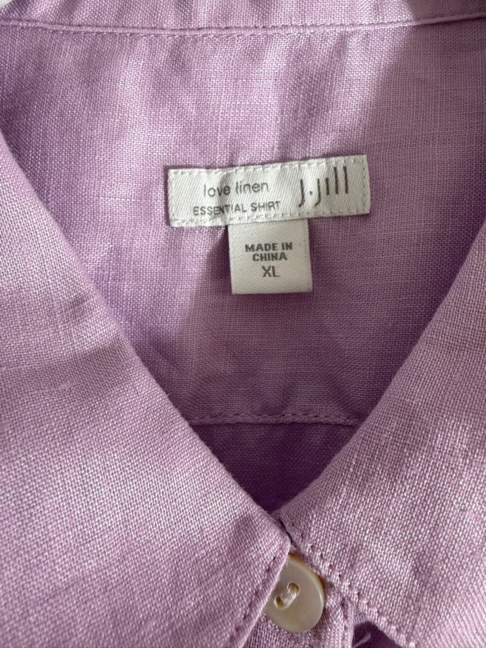 J Jill Lavender Linen Shirt - Long Sleeve -XL - Picture 3 of 5